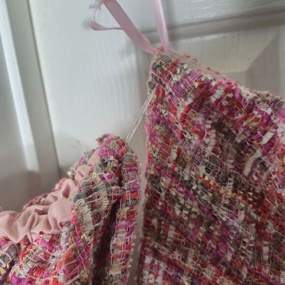 Alamour The Label Elodie Dress Pink Tweed Size Large NWT - Picture 5 of 5